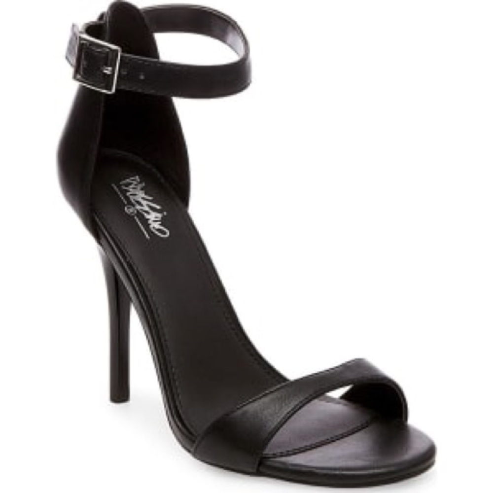 Black ankle strap heels